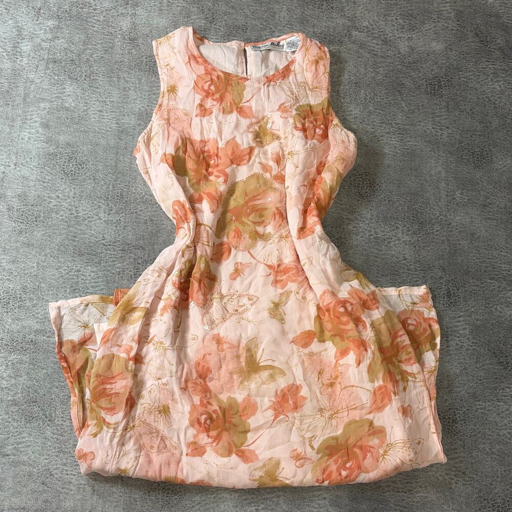 Vintage Blush Peachy floral Midi Dress